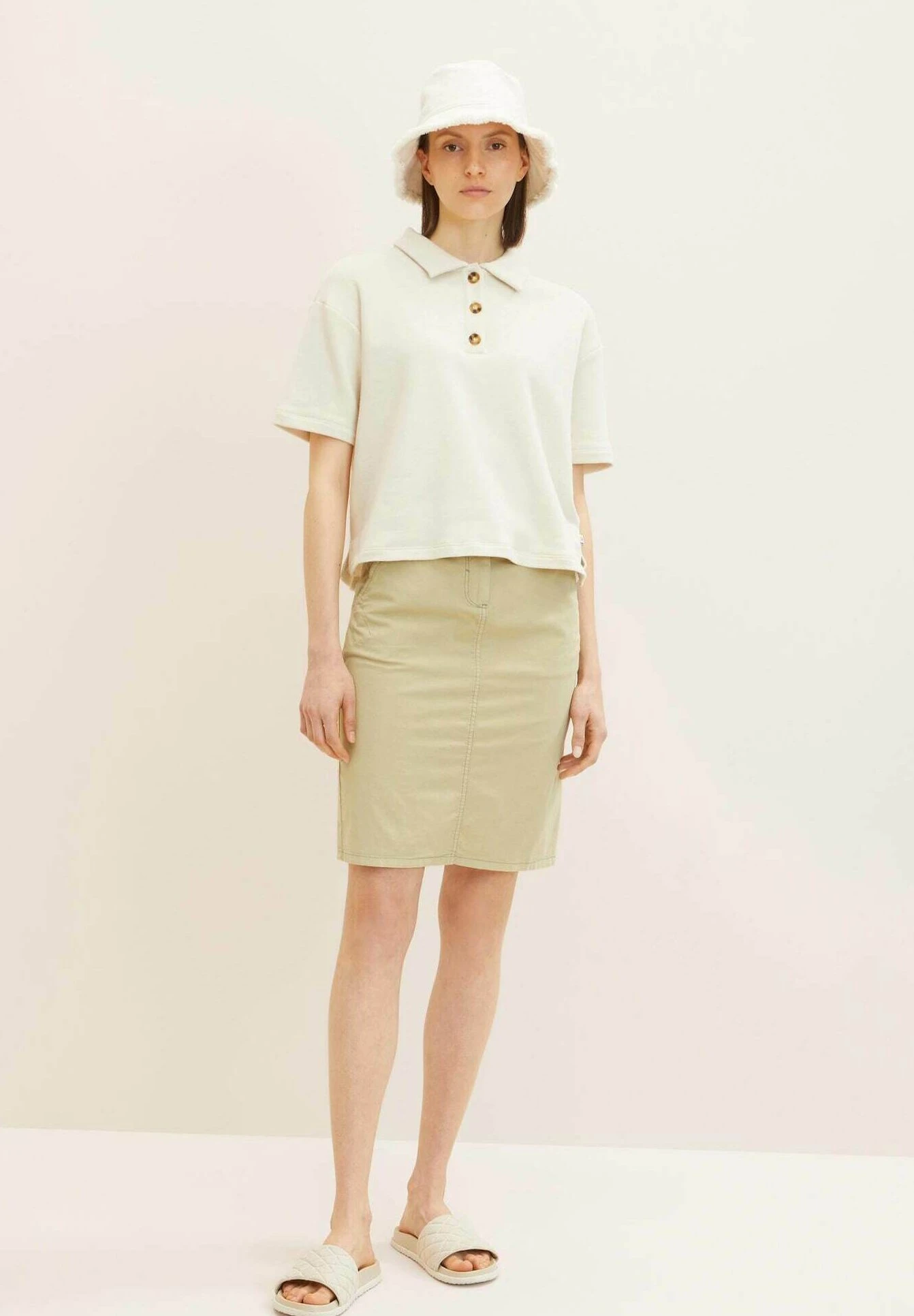 Tom Tailor Röcke Unifarbender Rock - Kokerrok - Light Moderate Olive 2 Tom Tailor Röcke Unifarbender Rock - Kokerrok - Light Moderate Olive - Afbeelding 2