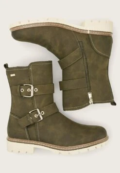 Tom Tailor Licence Mit Block Absatz - Cowboy-/Bikerlaarsjes - Khaki -Tom Tailor eea1d63a7d5641ae976e1f97e71037d0