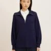 Tom Tailor Mit Troyerkragen - Sweater - Navy Midnight Blue