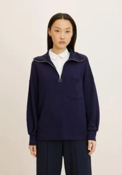 Tom Tailor Mit Troyerkragen - Sweater - Navy Midnight Blue
