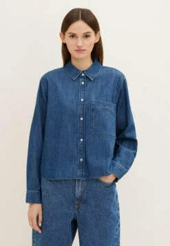 TOM TAILOR Denim Overhemdblouse - Clean Dark Stone Blue Denim