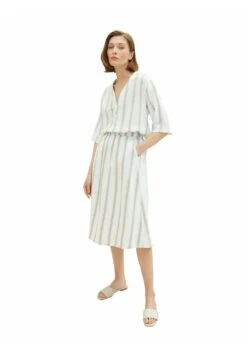 Tom Tailor Midi Mit- A-Lijn Rok - Offwhite/Brown Vertical Stripe -Tom Tailor f69b7c29486d42969c0def2e14458a2f