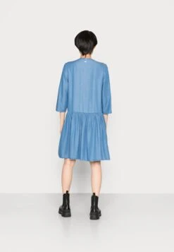 TOM TAILOR Denim Dress With Placket - Spijkerjurk - Used Mid Stone Blue Denim -Tom Tailor fb6677151a9c4bfbb6382faed9db830d