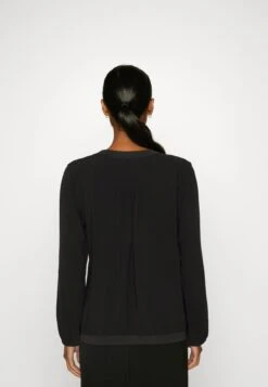 Tom Tailor Blouse V Neck With Tape Detail - Longsleeve - Deep Black -Tom Tailor feefeb8e9b4f4390aeeb2f470ed58f28
