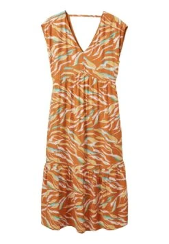 Tom Tailor Mit Allover-Print - Jurk - Brown Abstract Leaf Design -Tom Tailor ffc08048118f4801bf9c60bb85abfe5d